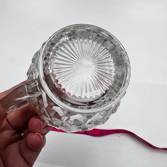 Vintage Fostoria MidCentury Modern MCM Jeannette Clear Glass Cube Creamer Dish - Picture 4 of 8